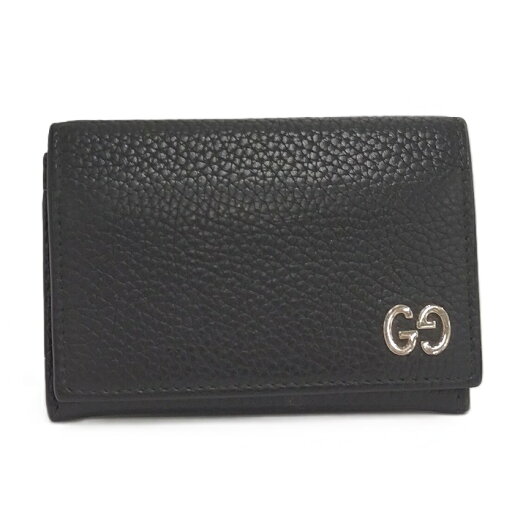 【中古】GUCCI カードケース レザー ブラック 473923 【中古】GUCCI カードケース レザー ブラック 473923