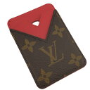 【中古】LOUIS VUITTON マグネット式iPhoneカバー ポルト カルト マグネット モノグラム マカサー サリレッド M12856