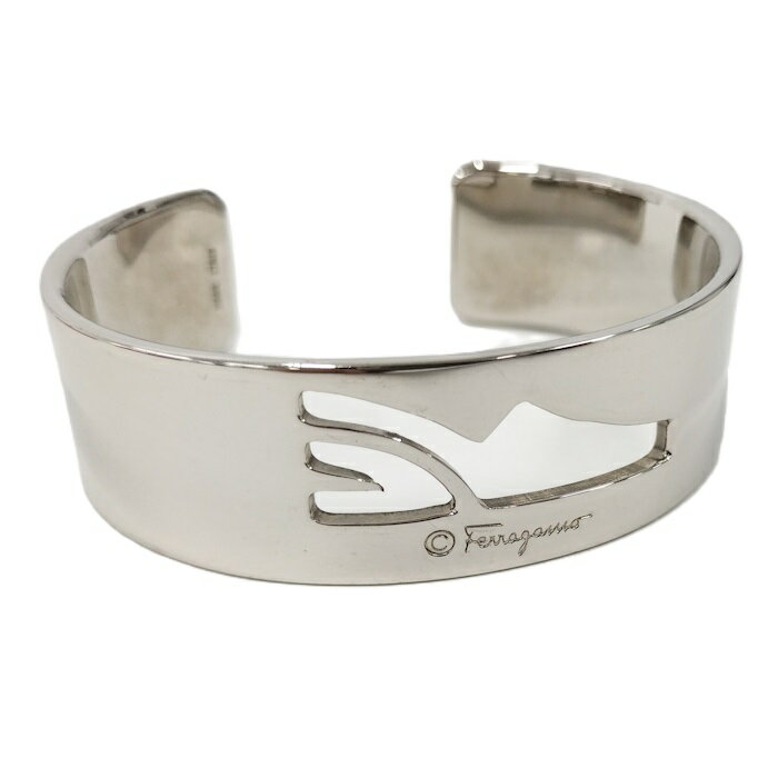 【中古】Salvatore Ferragamo バングル メッキ シルバー