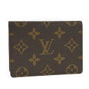 【中古】LOUIS VUITTON ポルト2カルト ヴェルティカル カードケース モノグラム ブラウン M60530