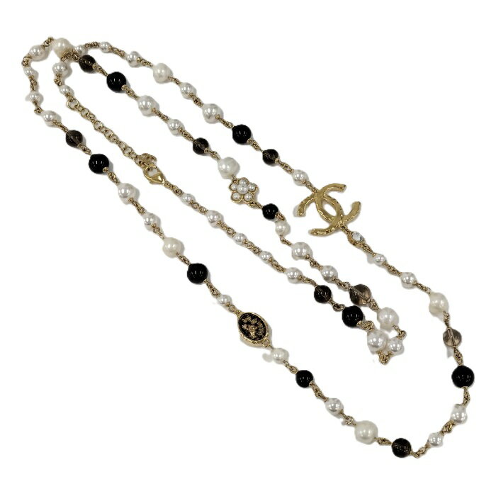 【中古】CHANEL ロングネックレス ココマーク フェイクパール A24Sのサムネイル