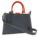 【中古】LOUIS VUITTON クレベールPM 2WAYハンドバッグ エピ レザー アンディゴ コクリコ M53512
