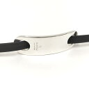 【中古】GUCCI ネックレス チョーカー SV925 レザー ブラック