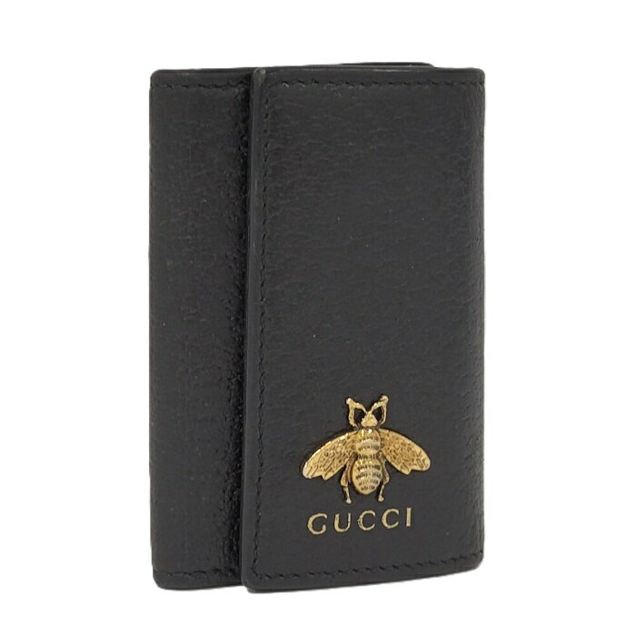 【中古】GUCCI 6連 キーケース ビー レザー ブラック 528683