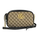 【中古】GUCCI ショルダーバッグ GGマーモント GGキャンバス レザー ブラウン ブラック 447632 520981(4)