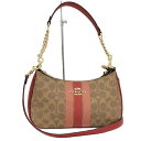 【中古】COACH 2WAYショルダーバッグ シグネチャー ストライプ CAL81