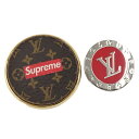 【中古】LOUIS VUITTON シュプリーム ブローチセット ゴールド×シルバー MP2076