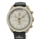 【中古】Swatch Omega MISSION TO JUPITER ミッショントゥジュピター 腕時計 バイオセラミック クオーツ ナイロンベルトブラック アイボリー文字盤 SO33C100