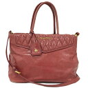 【中古】MIU MIU 2WAYショルダーバッグ レザー ピンク RN1098