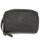【中古】dunhill セカンドバッグ レザー PVC ダークブラウン系