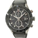 【中古】TAG Heuer カレラ クロノグラフ キャリバー ホイヤー01 自動巻き レザーベルト グレー文字盤 CAR201W