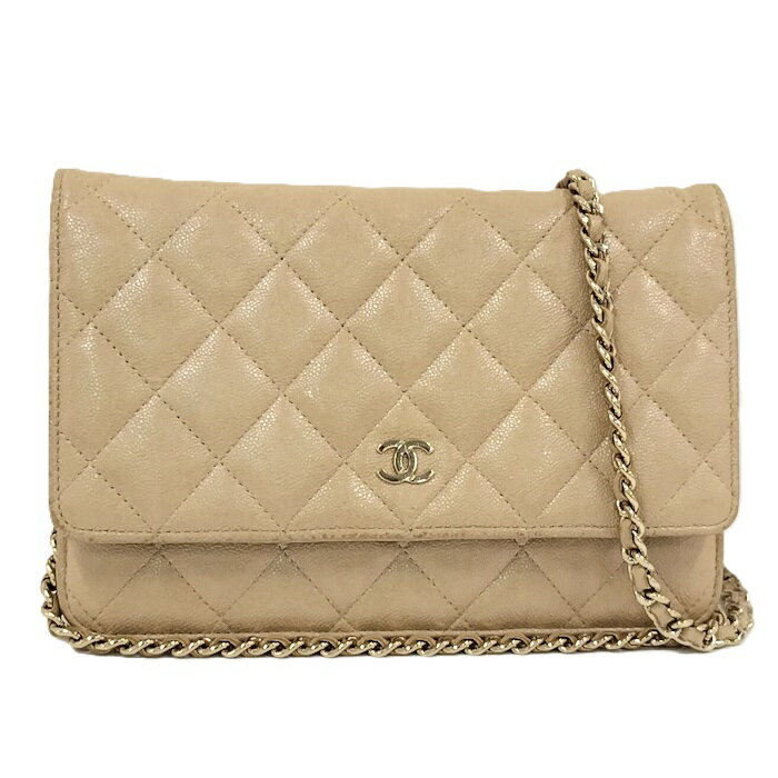 キラキラCCロゴ♪ CHANEL チェーンウォレット キャビア ベージュ 楽天市場】シャネル チェーンウォレット キャビアスキン(カラー