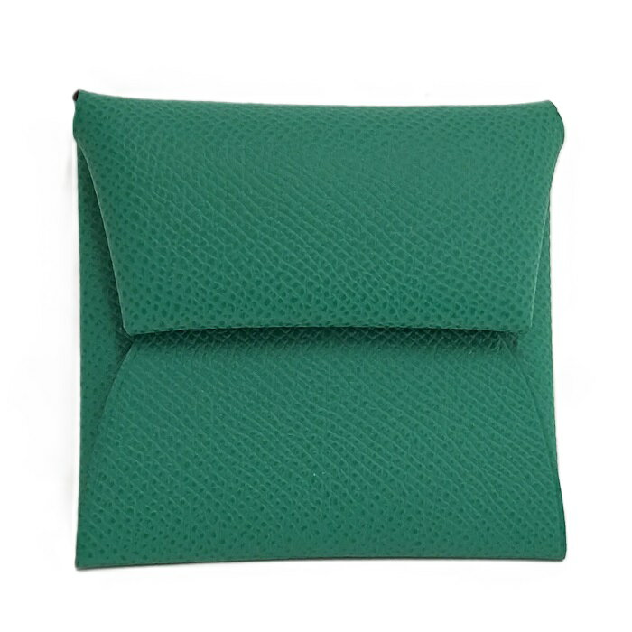 【中古】HERMES バスティア コインケース レザー グリーン Z刻印