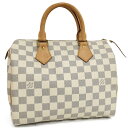 【中古】LOUIS VUITTON スピーディ25 ハンドバッグ ダミエ アズール ホワイト N41534