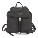 【中古】PRADA バックパック 三角ロゴプレート ナイロン 1BZ005(4)