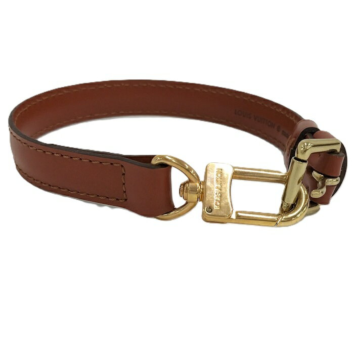 【中古】LOUIS VUITTON ショートストラップ レザー ブラウン