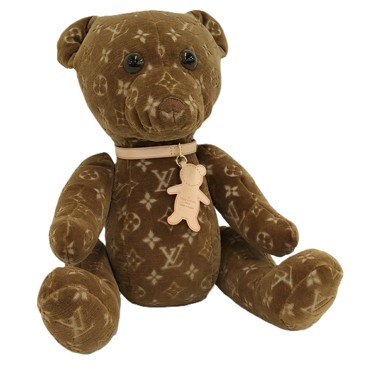 【中古】LOUISVUITTON ドゥドゥテディベア モノグラム ぬいぐるみ レザー ベロア ポリエステル GI0739