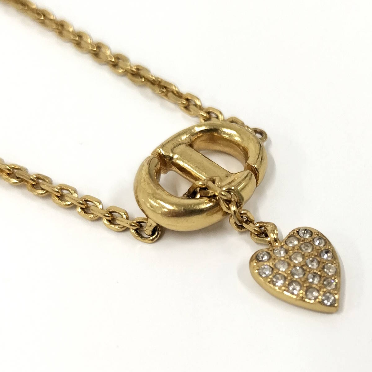 【中古】Christian Dior ブレスレット ラインストーン メッキ ゴールド