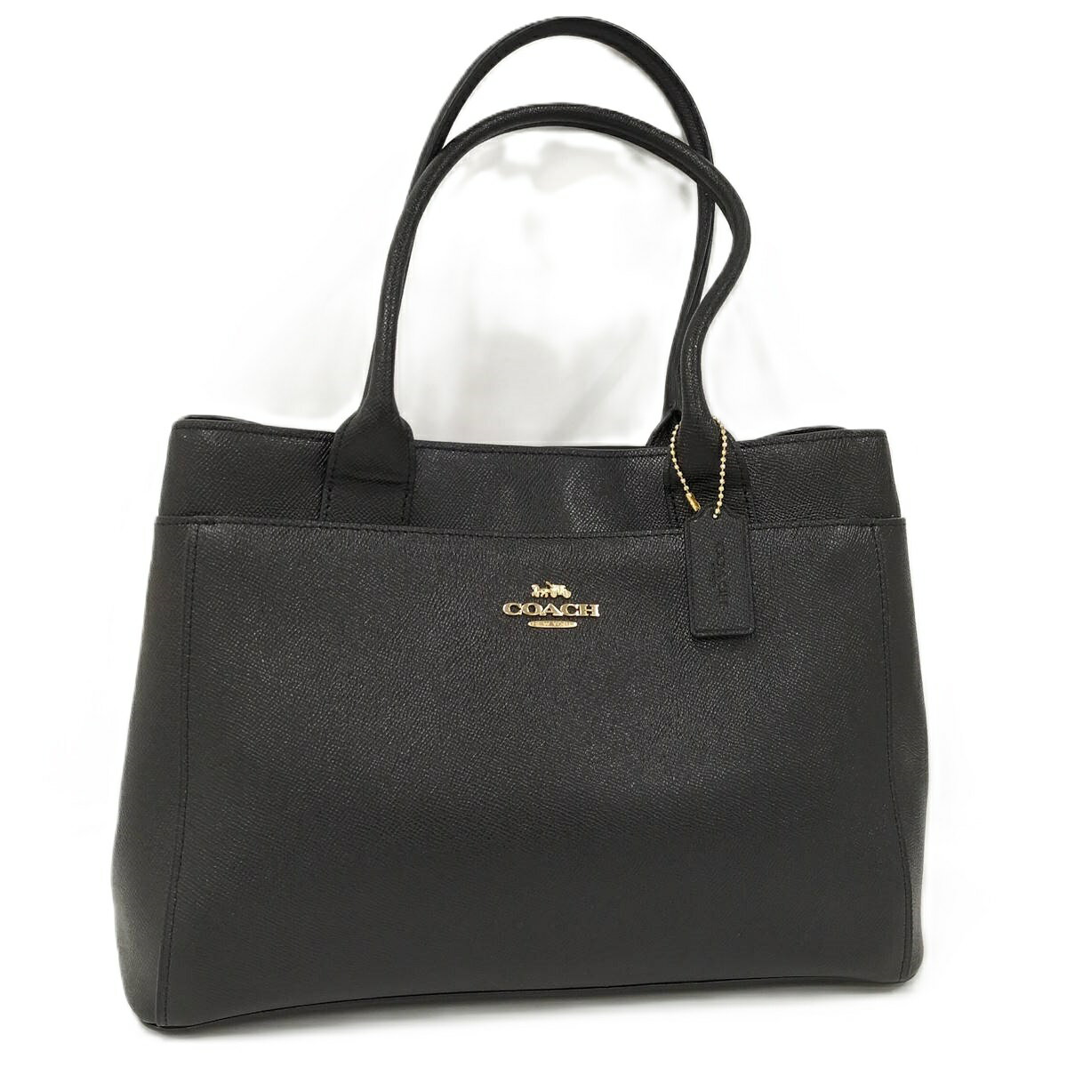 【中古】COACH ケイシー グレインレザー トートバッグ ブラック F31474