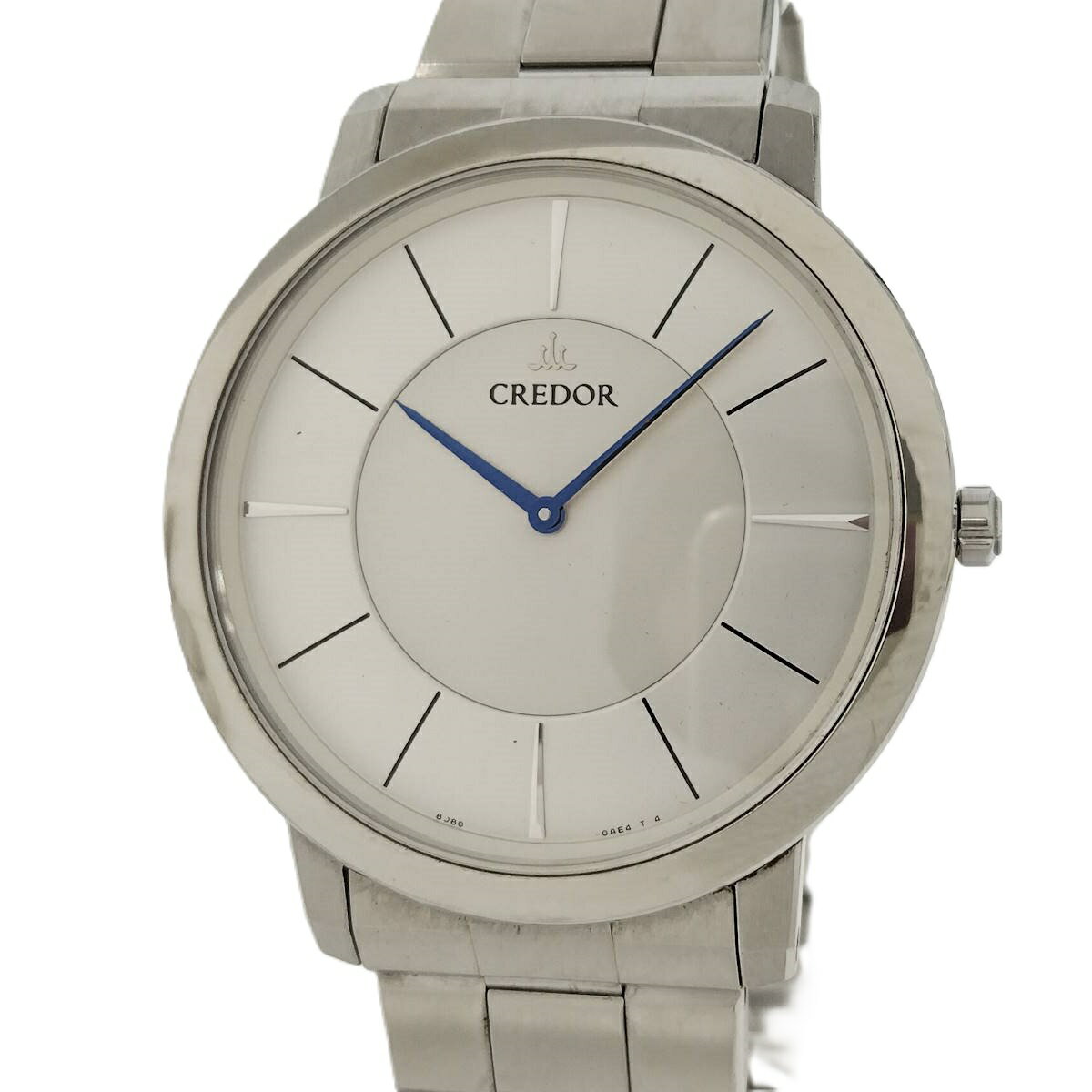 【中古】SEIKO クレドール メンズ 腕時計 クオーツ SS ホワイト文字盤 8J80-0AD0