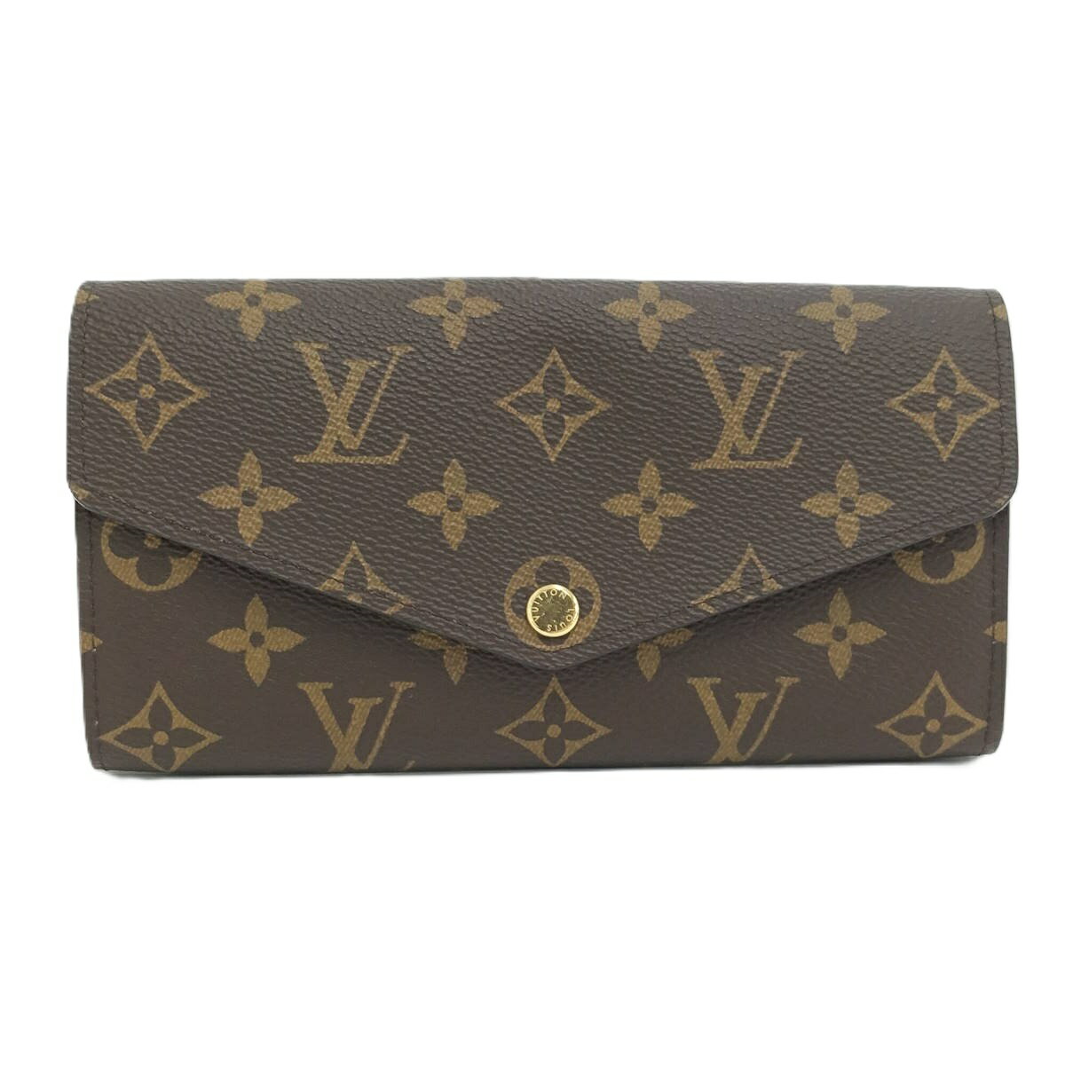【中古】LOUIS VUITTON ポルトフォイユ サラ 二つ折り長財布 モノグラム ブラウン フューシャ M62234