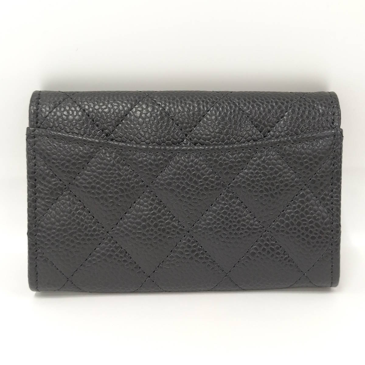 【中古】CHANEL マトラッセ クラシック フラップ カードケース レザー ブラック AP0214