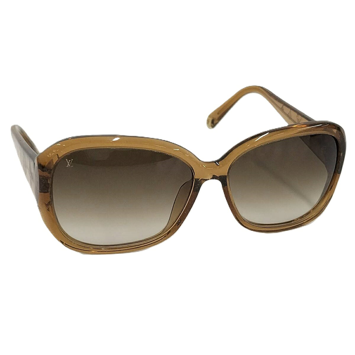 LOUIS VUITTON - 【中古】LOUIS VUITTON サングラス ロゴテンプル 59□15 140 セルフレーム ブラウン系 Z0460U