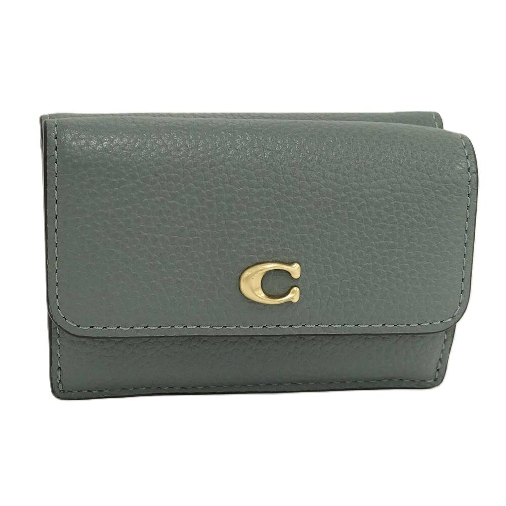 乐天商城 - 【中古】COACH 三つ折り財布 Wホック レザー ブルー CM437