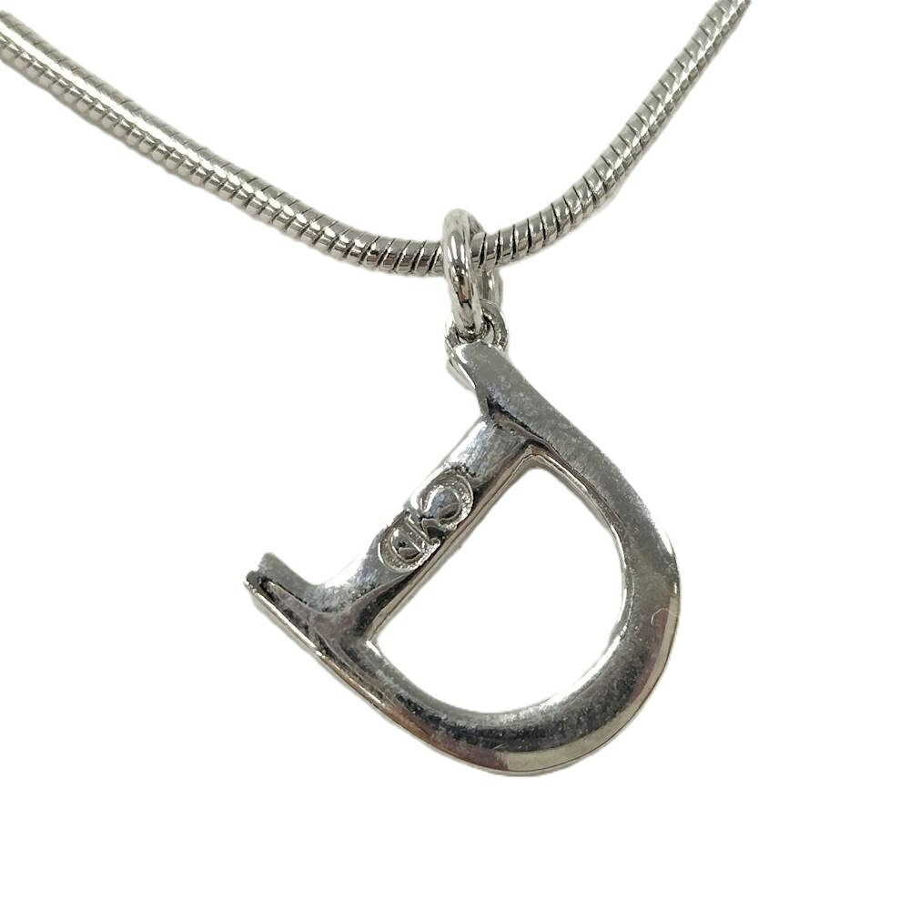 乐天商城 - 【中古】Christian Dior Dロゴ ネックレス シルバー メッキ