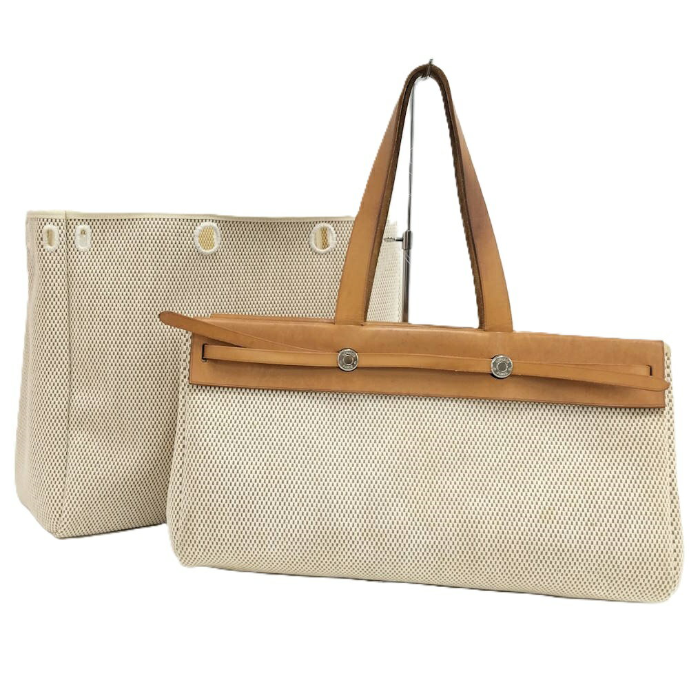 乐天商城 - 【中古】HERMES エールバッグGM トートバッグ トワルアッシュ □G刻印