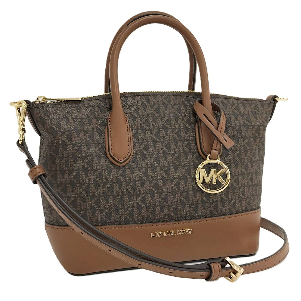 乐天商城 - 【中古】MICHAEL KORS 2WAY ショルダーバッグ トートバッグ MKシグネチャー PVCコーティング ブラウン 35S4G4FS1B