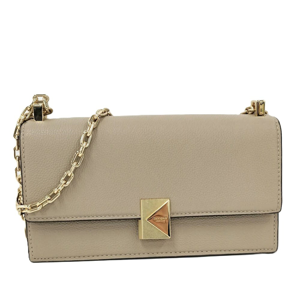乐天商城 - 【中古】kate spade デコ ミニ フラップ チェーン クロスボディ ショルダーバッグ レザー グレージュ KJ656