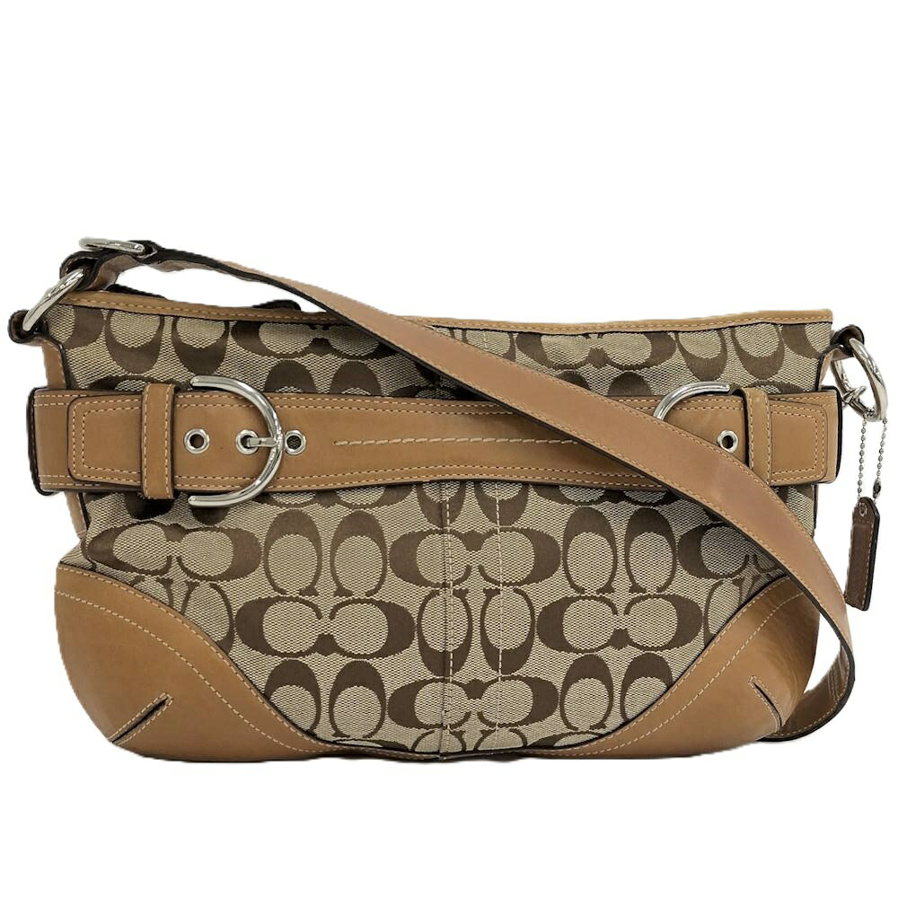 【中古】COACH シグネチャー ショルダーバッグ F07077