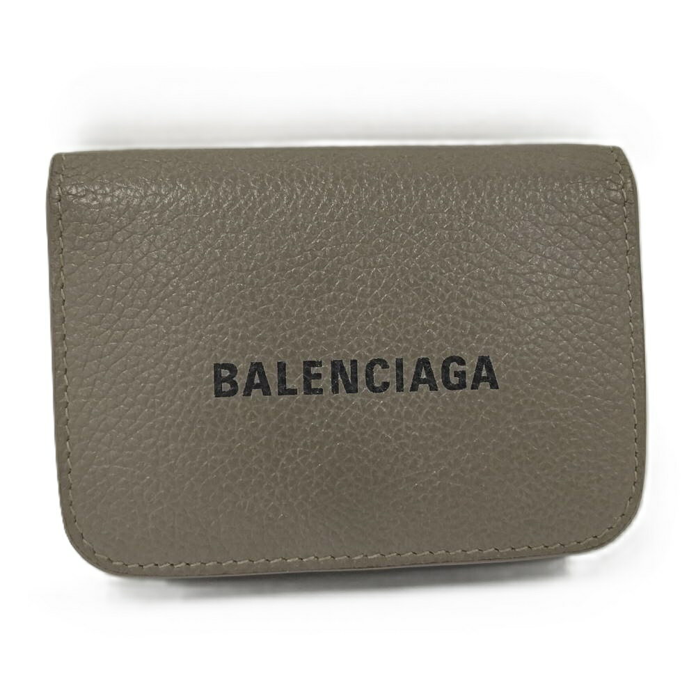 Rakuten - 【中古】BALENCIAGA 三つ折りコンパクト財布 レザー グレー 594312