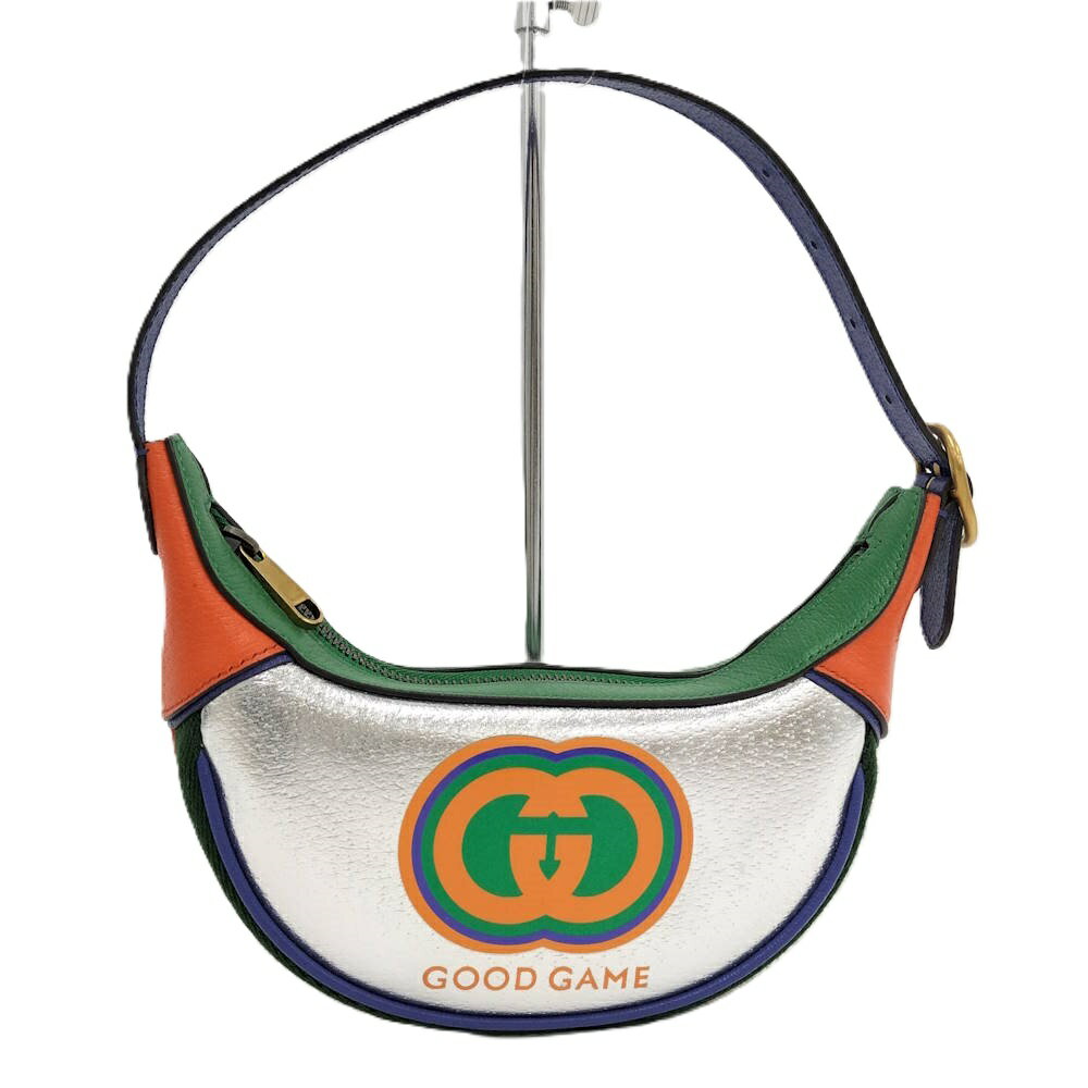 乐天商城 - 【中古】GUCCI グッドゲーム ミニバッグ ハーフムーン レザー マルチカラー 720530