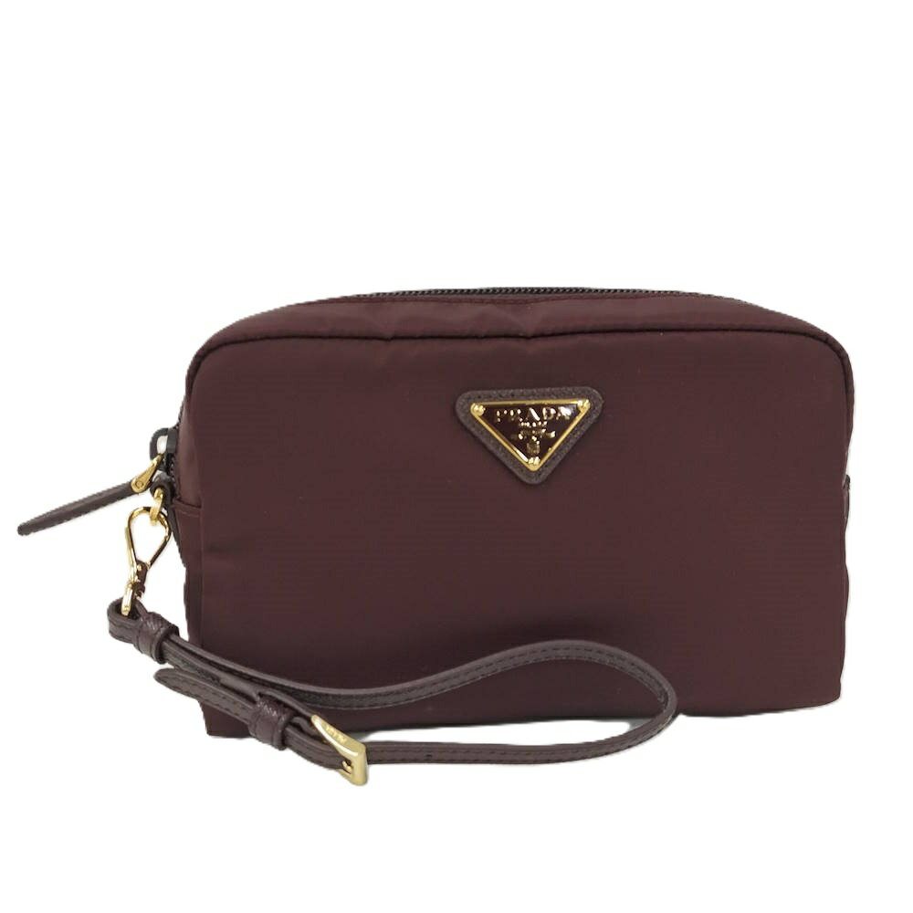 乐天商城 - 【中古】PRADA Re-Nylonポーチ ボルドー リナイロン 1NS021