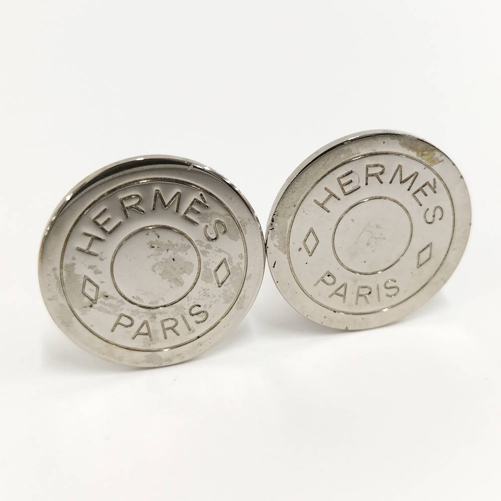 【中古】HERMES セリエ・イヤリング シルバー