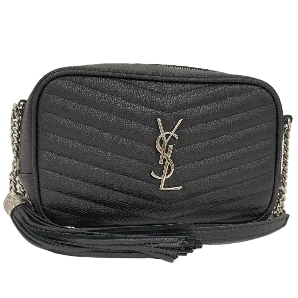 Rakuten - 【中古】SAINT LAURENT ルー チェーンショルダーバッグ レザー ブラック シルバー金具 612579