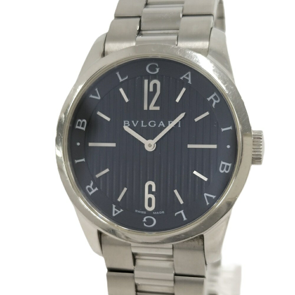 Other - 【中古】BVLGARI 腕時計 ソロテンポ SS クオーツ ブラック文字盤 ST37S
