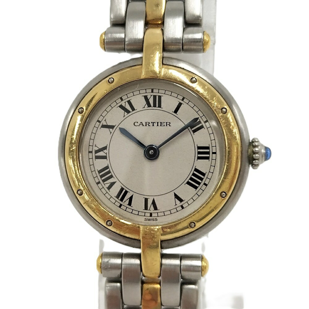 【中古】Cartier 腕時計 パンテール ヴァンドーム 1ロウ SS×YG クオーツ アイボリー文字盤