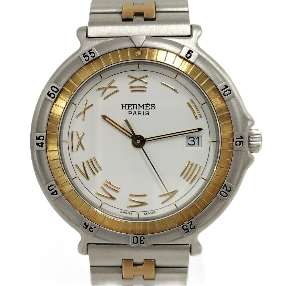 Rakuten - 【中古】HERMES 腕時計 キャプテンニモ SS GP クオーツ ホワイト文字盤 メンズ