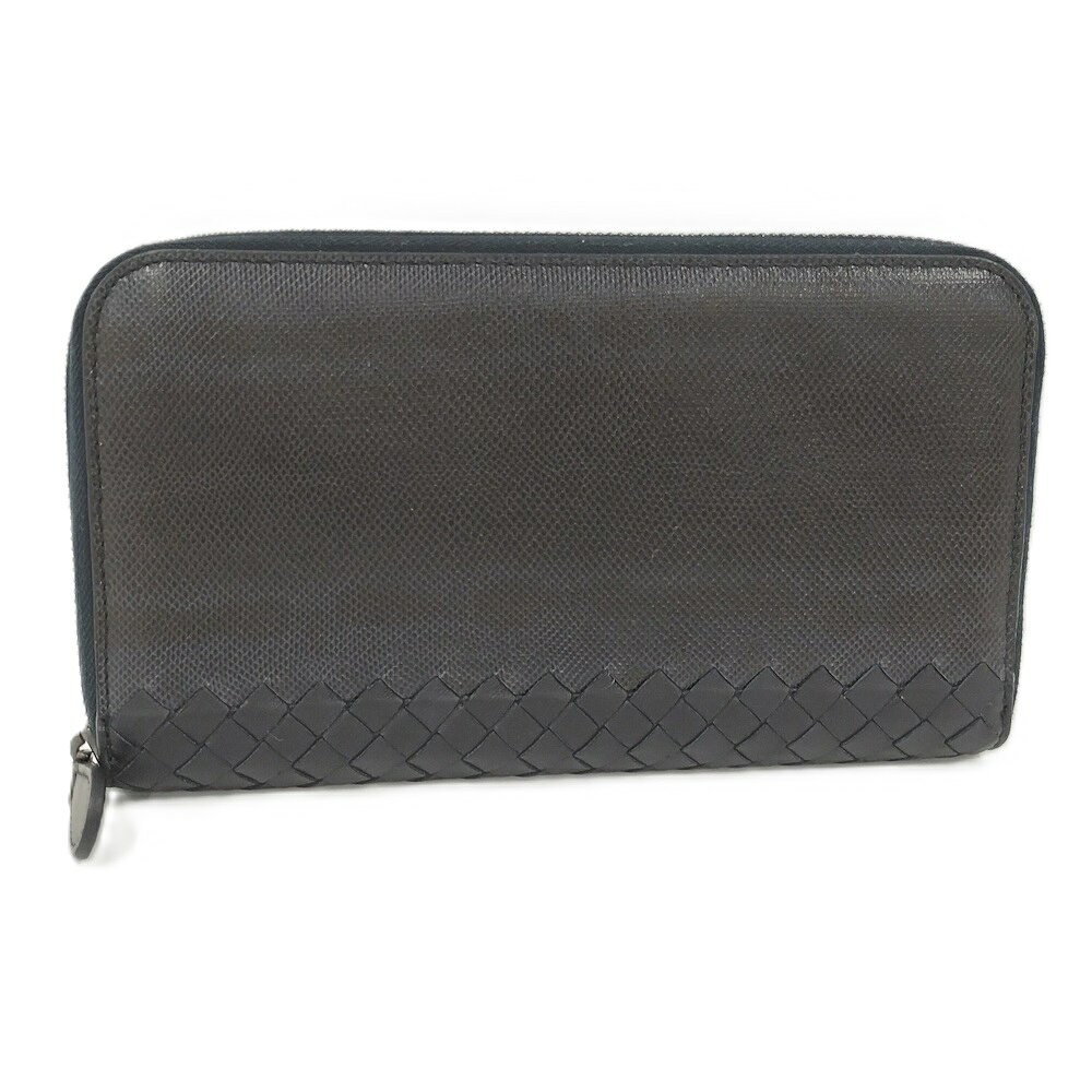 乐天商城 - 【中古】BOTTEGA VENETA 長財布 イントレチャート シャイニーカルング レザー ブラック