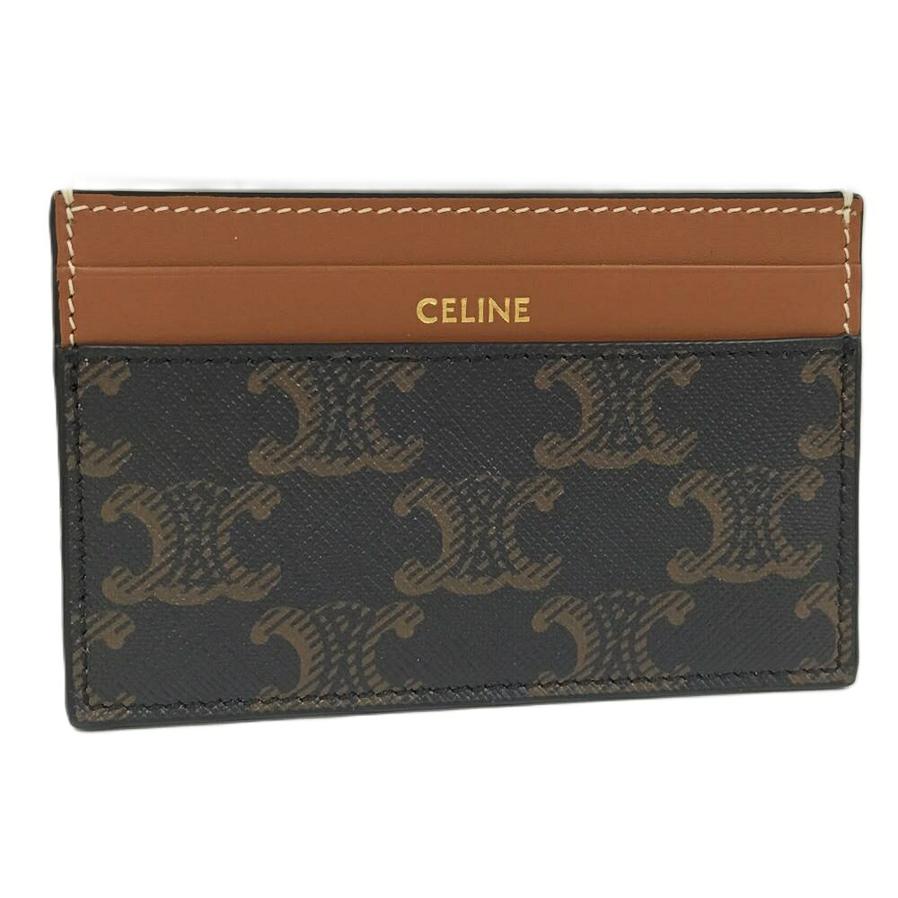 Rakuten - 【中古】CELINE ミディアムカードホルダー トリオンフキャンバス×カーフレザー ブラウン 10P322EEN.04LU