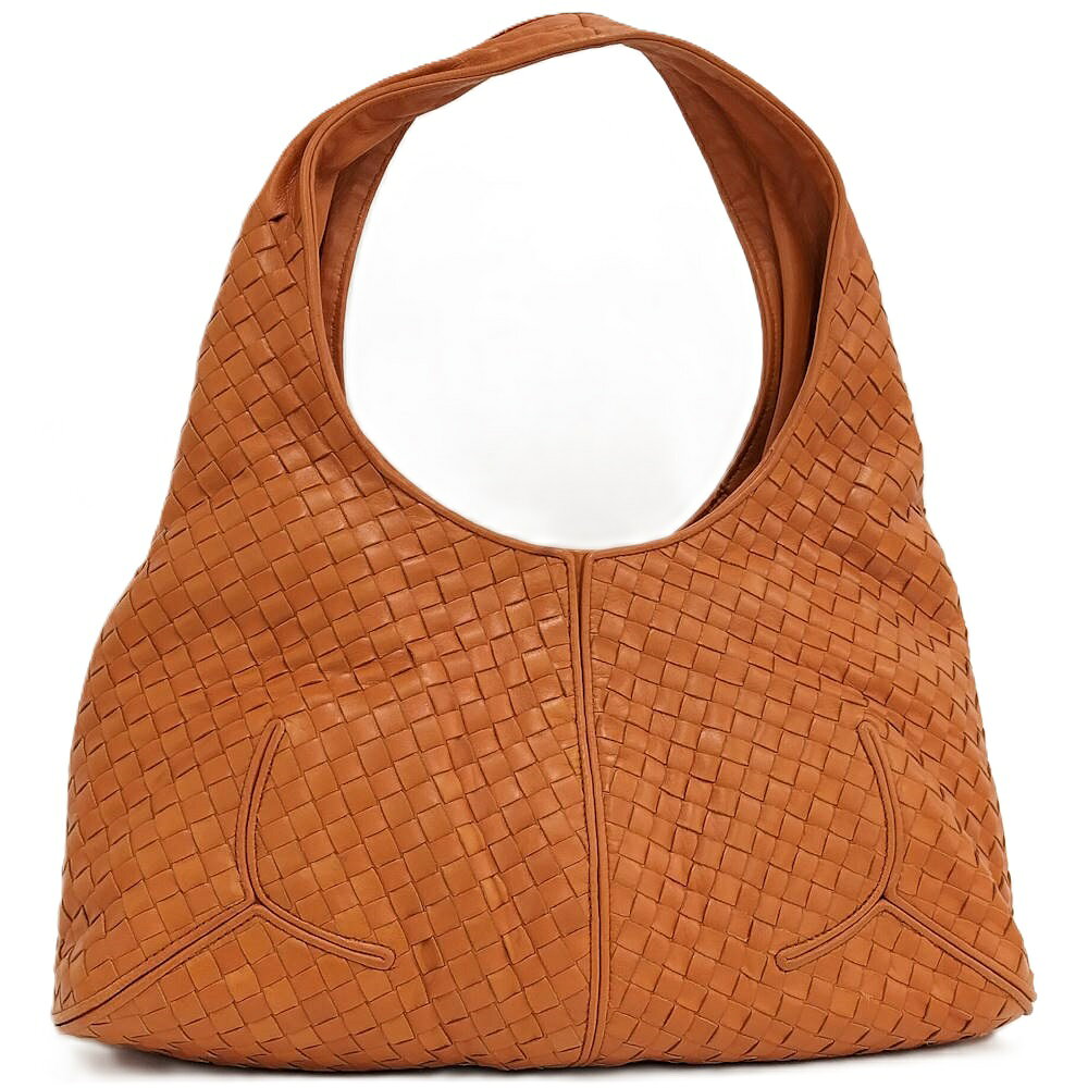 Rakuten - 【中古】BOTTEGA VENETA イントレチャート ショルダーバッグ レザー オレンジ系 145552
