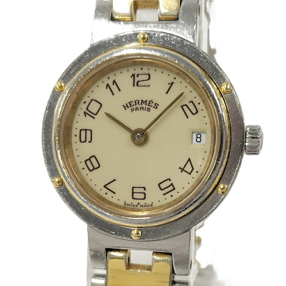 Kelly - 【中古】HERMES クリッパー 腕時計 コンビカラー