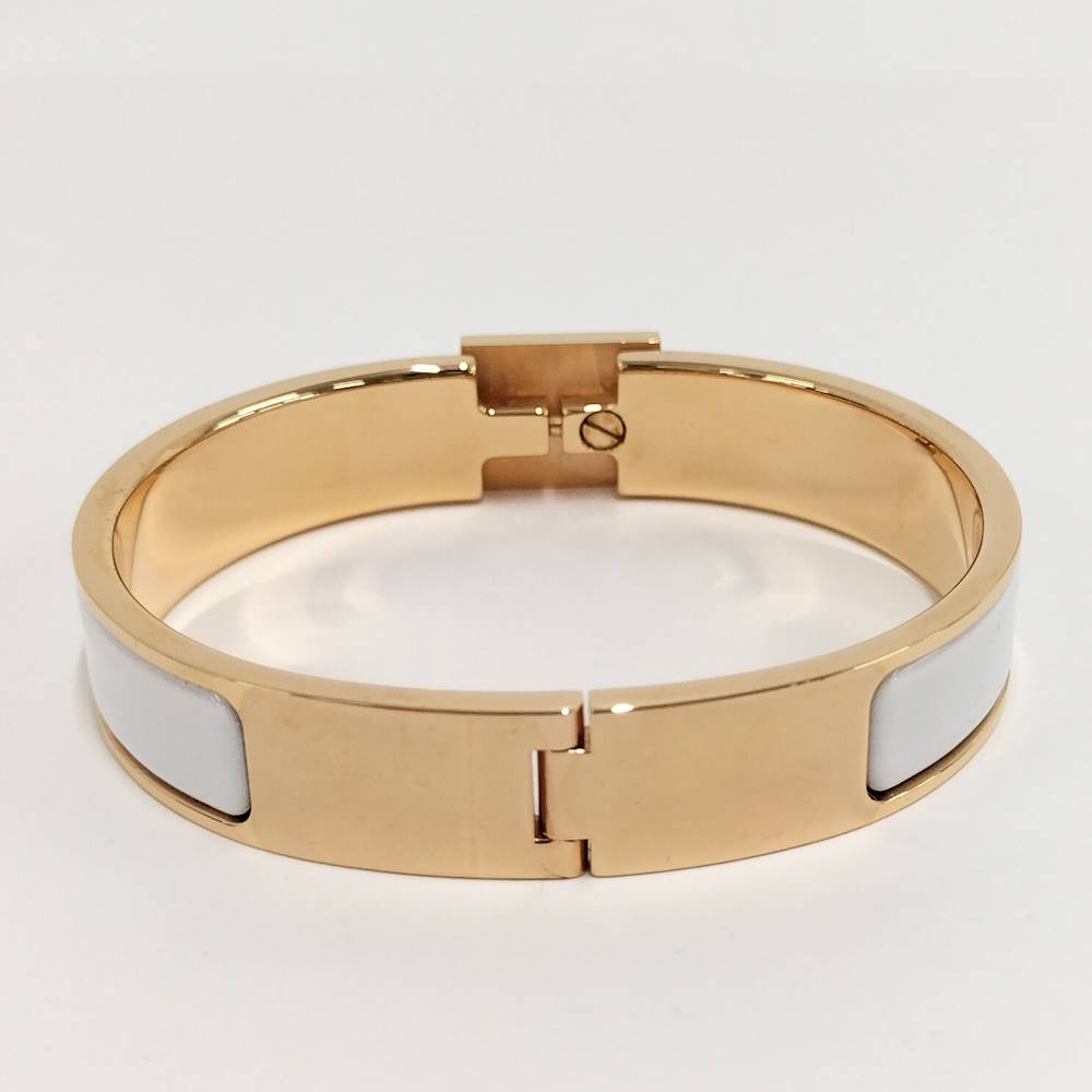 JJcollectionの【中古】HERMES クリックカデナ PM ゴールド ホワイト｜アングル3