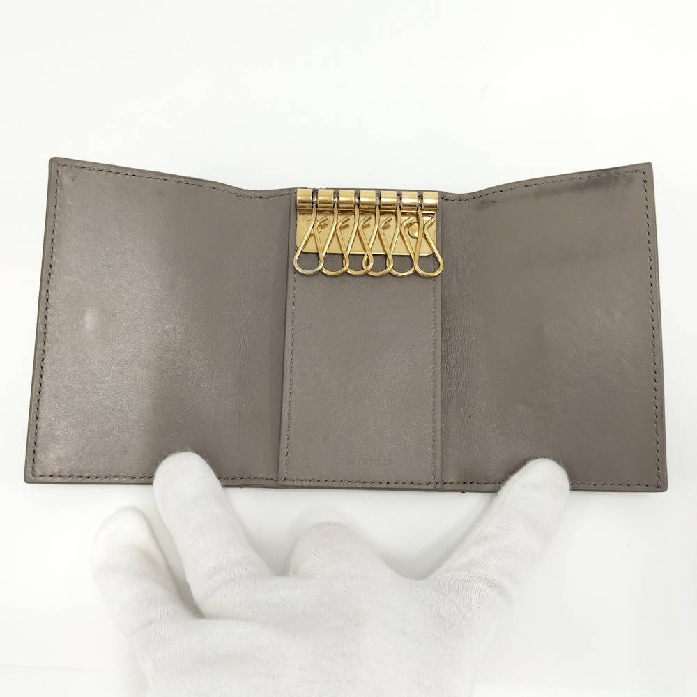 【中古】CELINE 6連キーケース レザー グレージュ