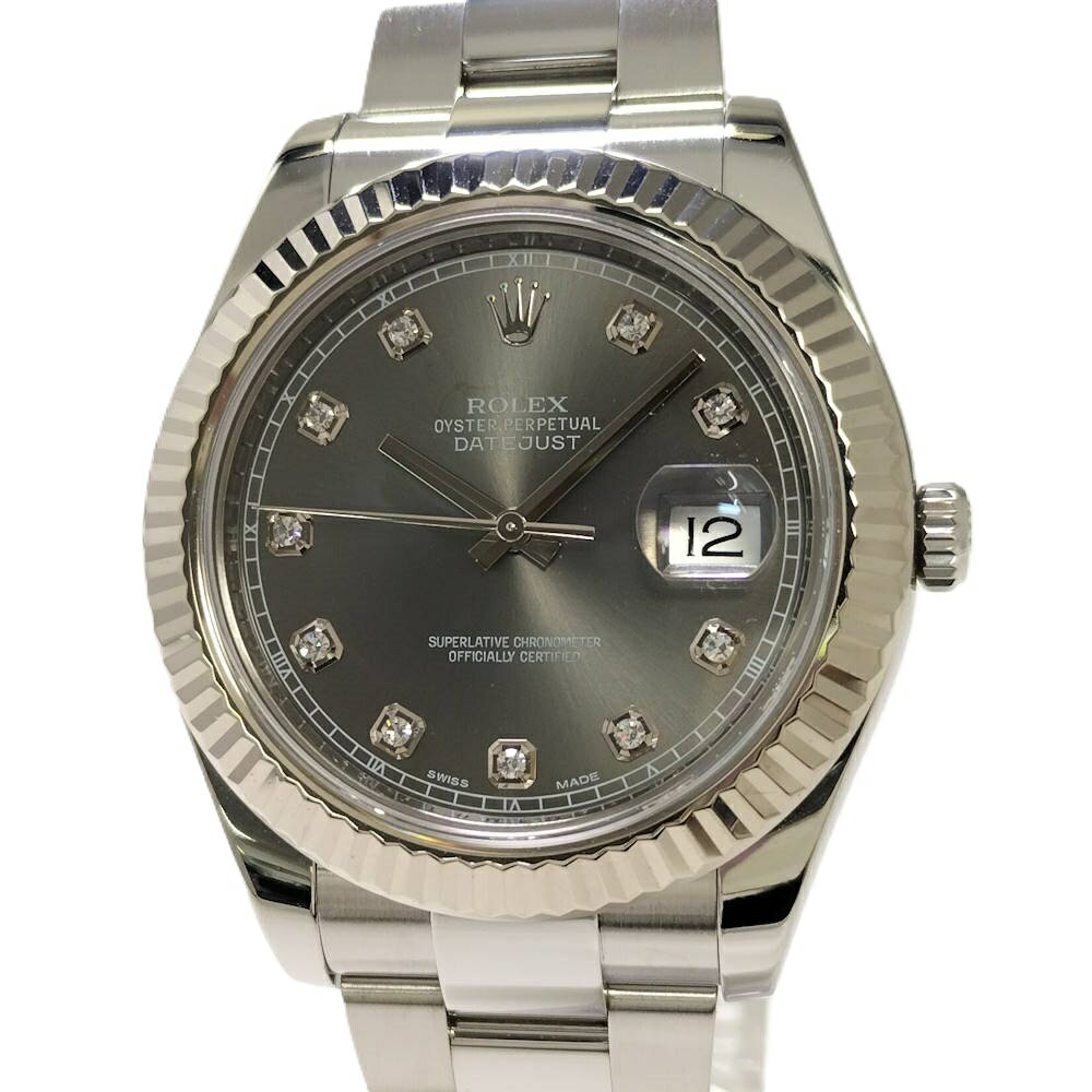 【中古】ROLEX デイトジャスト 10PD 自動巻き SS グレー文字盤 ランダムシリアル 116 ...