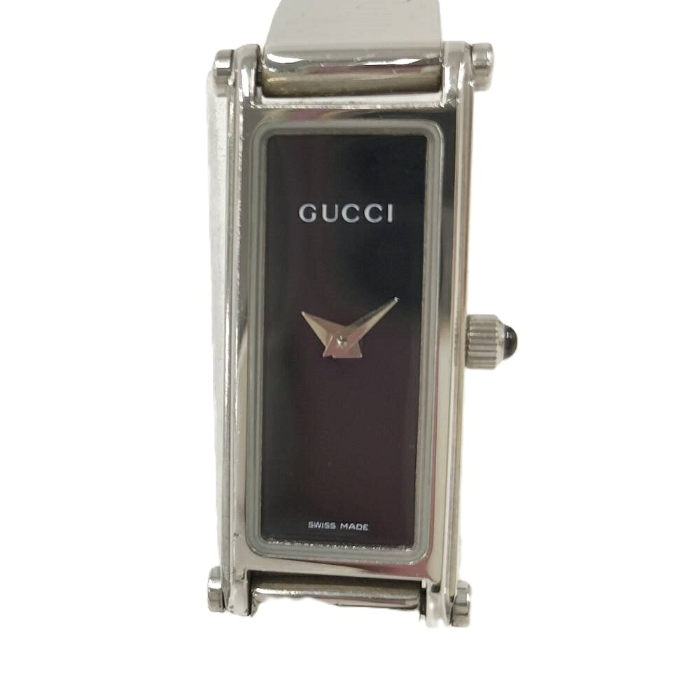 【中古】GUCCI 腕時計 レディース SS クオーツ ブラック文字盤 1500L