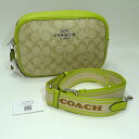 【中古】COACH ジェイミー カメラ バッグ ショルダーバッグ シグネチャー PVC レザー ライトカーキ キーライム CJ582